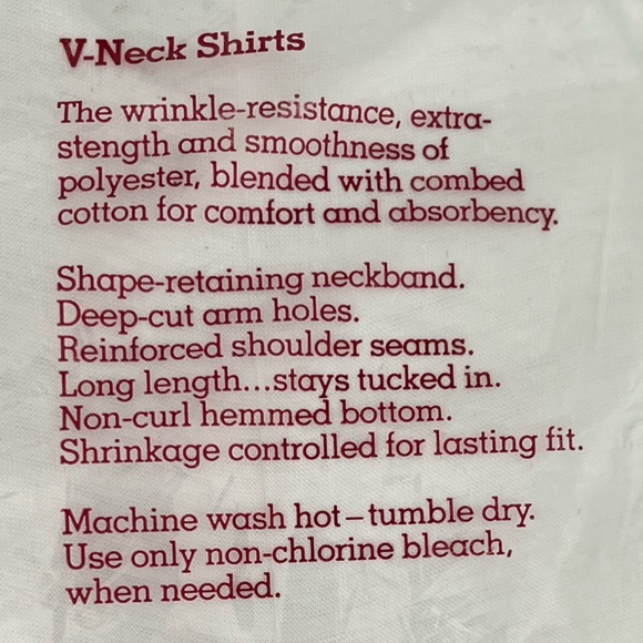 Mens JC PENNEY NOS White V Neck Short Sleeve Tee T Shirts - Picture 5 of 5